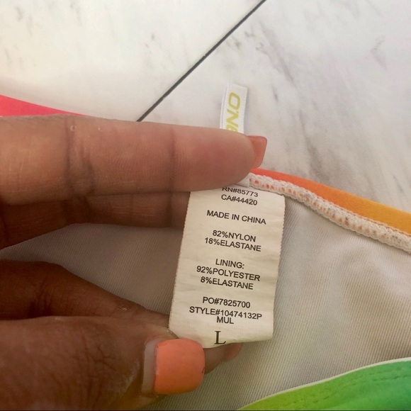 O’Neill Rainbow Stripe Hipster Bottoms SZ L - Picture 3 of 4